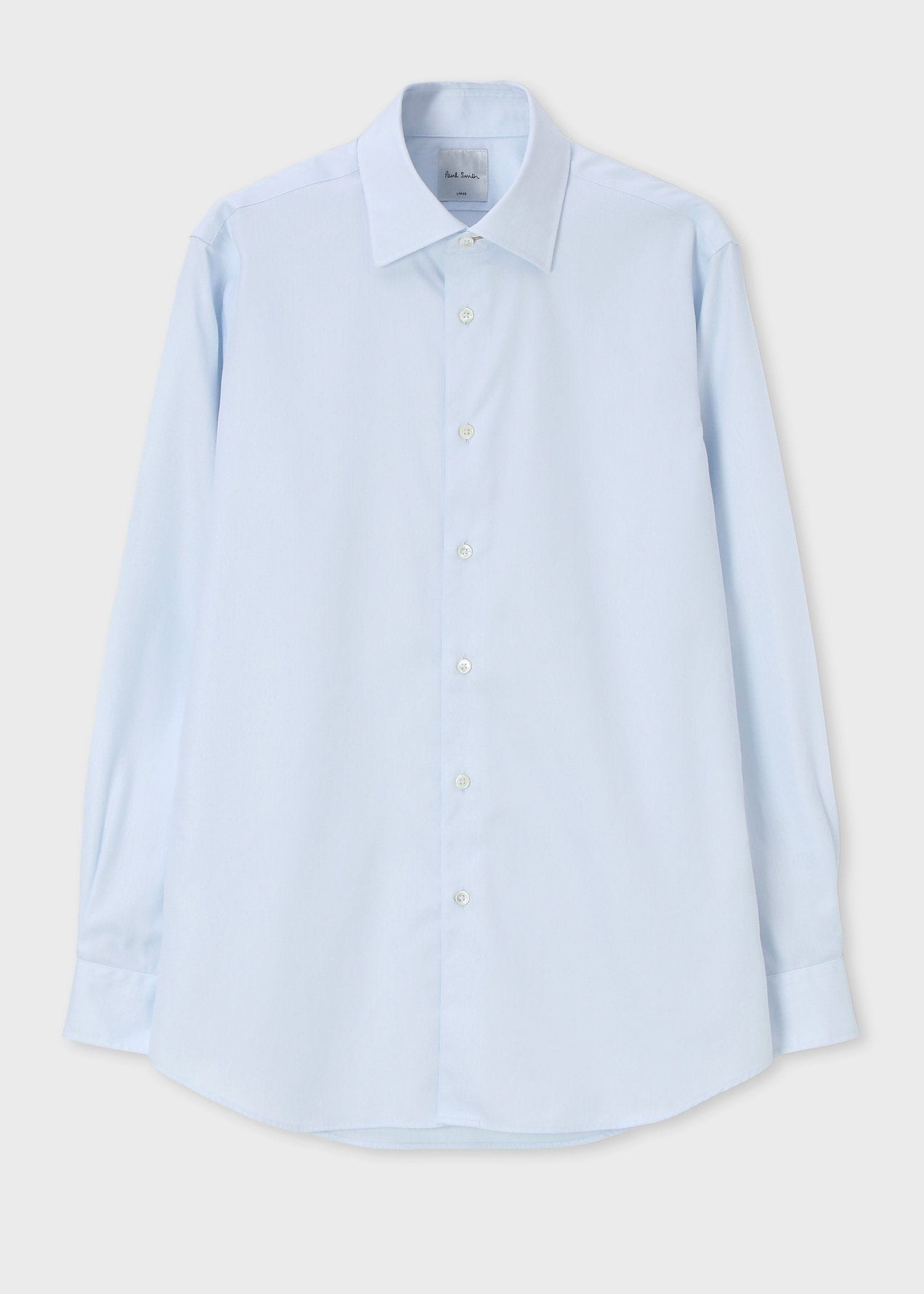 ヘリンボーン ワイドカラー ドレスシャツ（ライトブルー） ｜ポール