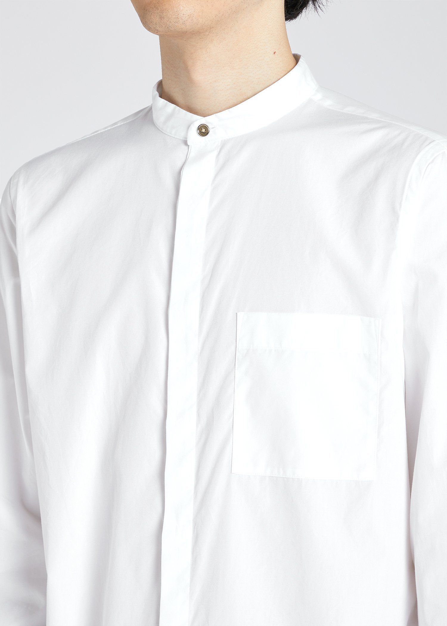コットンブロード バンドカラーシャツ（ホワイト） ｜ポール・スミス