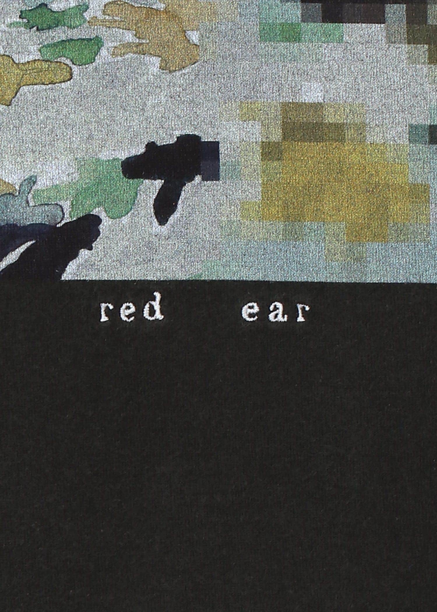 RED EAR ヴィンテージフィニッシュ プリントTシャツ（チャコールグレー