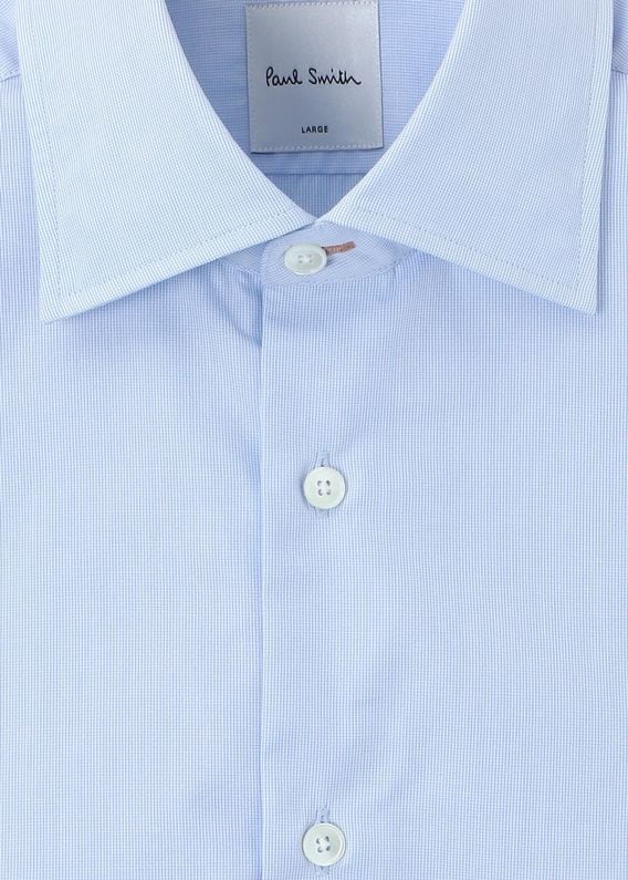 【極美品】ポールスミス　ドレスシャツ　メンズシャツ　金釦　ハサミ柄　黒×白　M