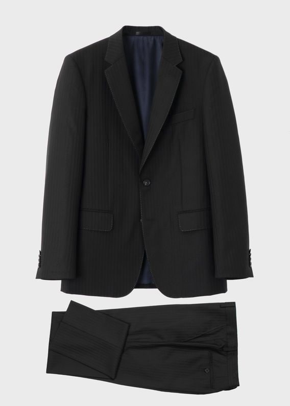 26【極美品】ポールスミス スーツ L Y6 メンズ ブラック 黒 紫玉縁-