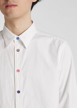 マルチカラーボタン カジュアルシャツ（ホワイト） ｜ポール・スミス