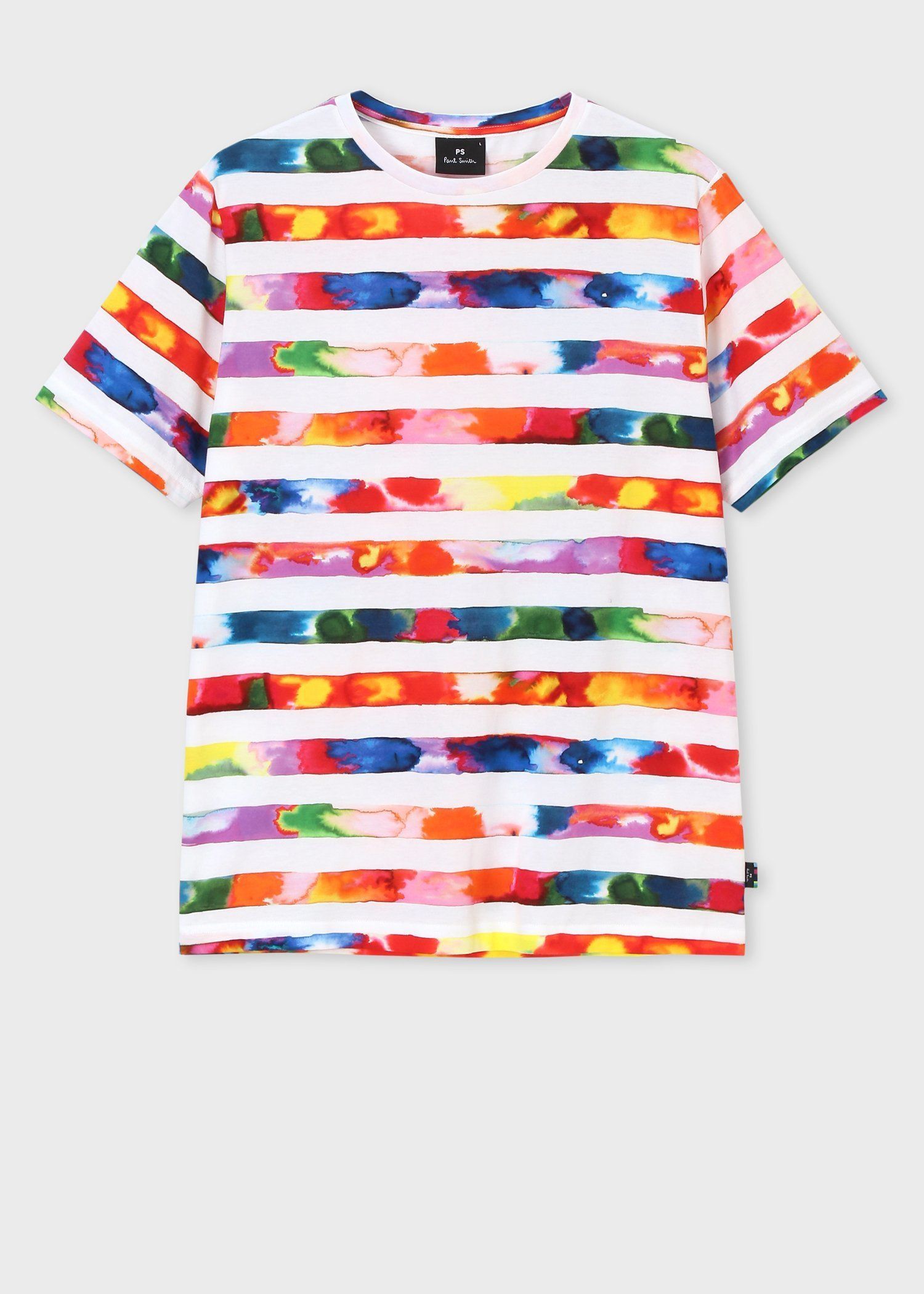 ”Watercolour Stripe" プリントTシャツ